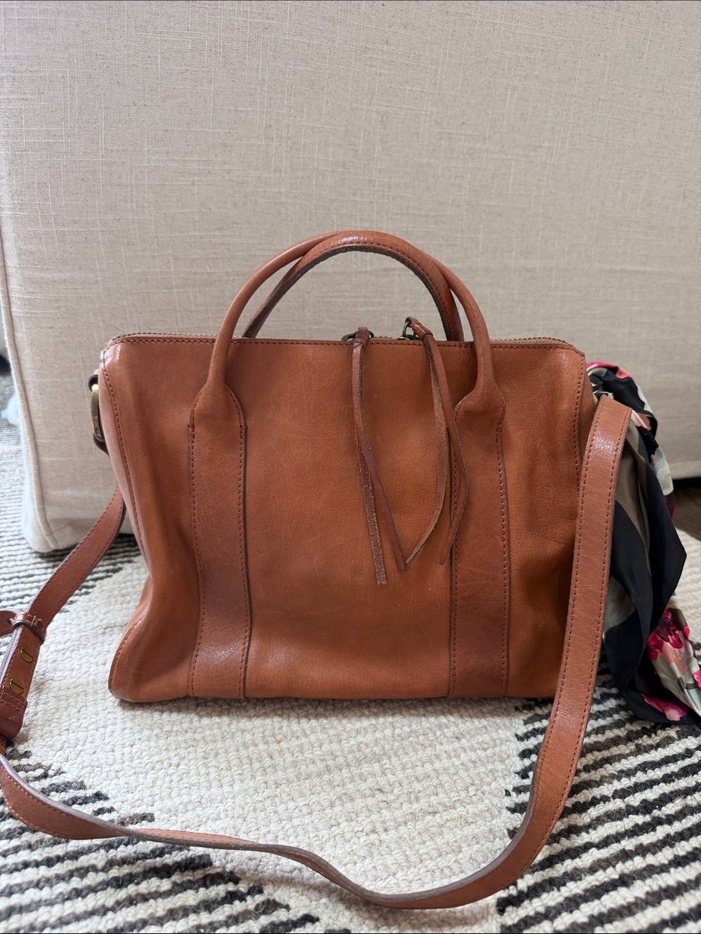 Madewell transport satchel Leather Shoulder Bag with Top Handles